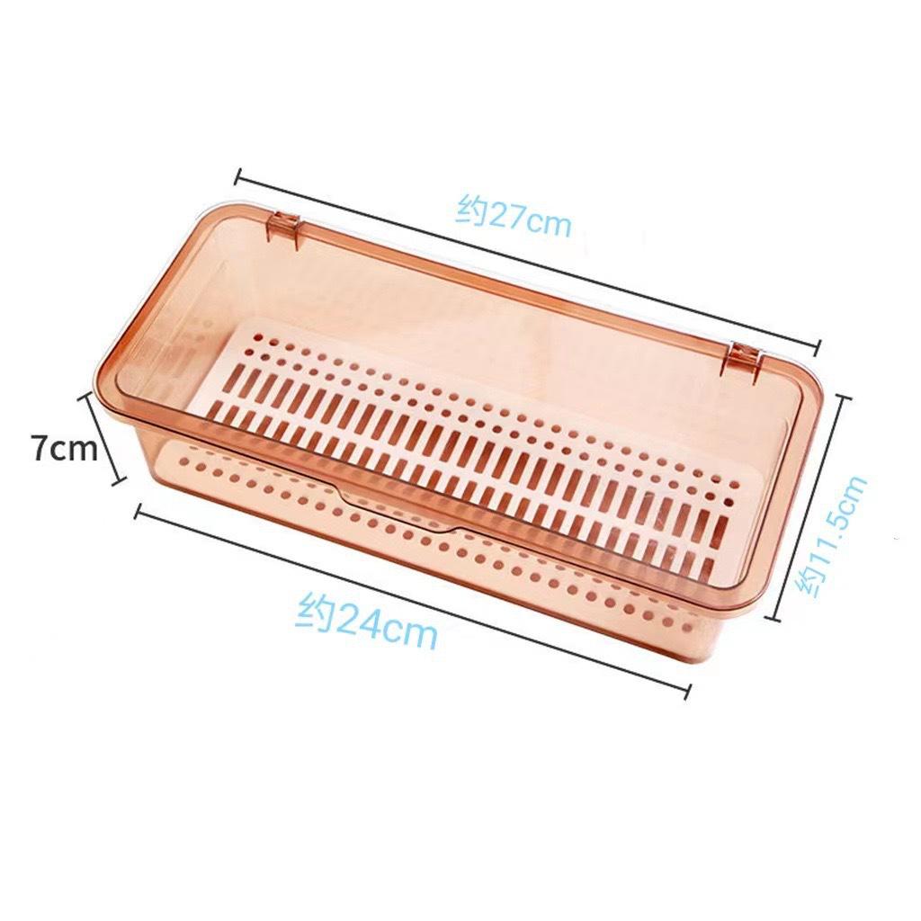 Transparent Flip-Top Dustproof Chopstick Holder with Water Drainage for Kitchen Utensils