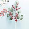 Christmas Berries Pine Artificial Berry Pine Branch Needles Faux Christmas Plant Xmas Tree Wreath DIY New Year Christmas Decor