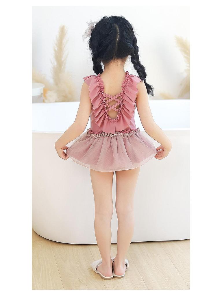 New Style Toddler Girls' One-Piece Ruffle Skirt Swimsuit - Cute Princess Design