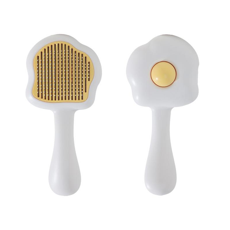 

1pc Poached Egg Pet Self-cleaning Comb To Remove Floating Hair, Stainless Steel Dog Comb, Cat Cleaning Comb, Pet Supplies Poached Egg 1pc