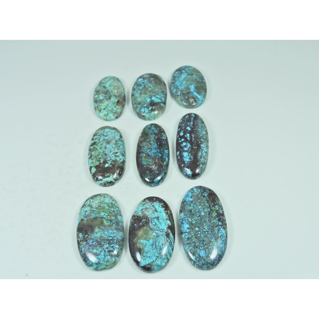 254Cts. Natural Shattuckite Oval Shape Cabochon Loose Gemstone 09 Pcs Lot C-3920