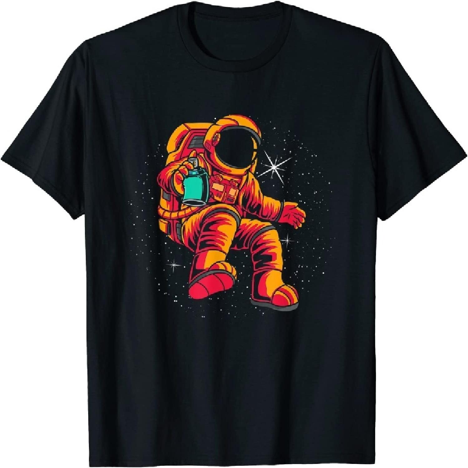 Amaz1ng Astronaut Graffiti Street Art Rap Break Dance Bomb T-Shirt S
