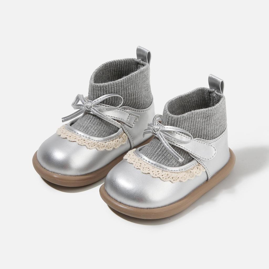 Toddler Girl's Soft Sole Leather Boots - Plush Princess Winter Walking Shoes