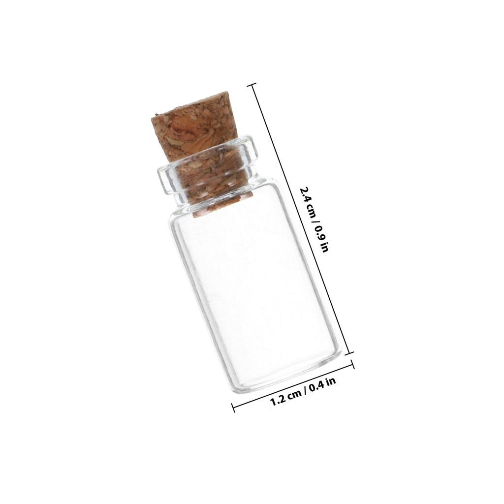 12Pcs Mini Wishing Bottles Glass Vials Cork Stoppers DIY Decorative Tiny Jars Multi Functional Storage Containers