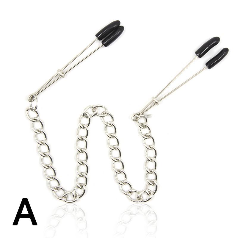 1 Pair Sexy Nipple Clamps Labia Clips With Chain Clip Sm Fetish Bust Massager Stimulate Sex Toy Flirt Bondage Exotic