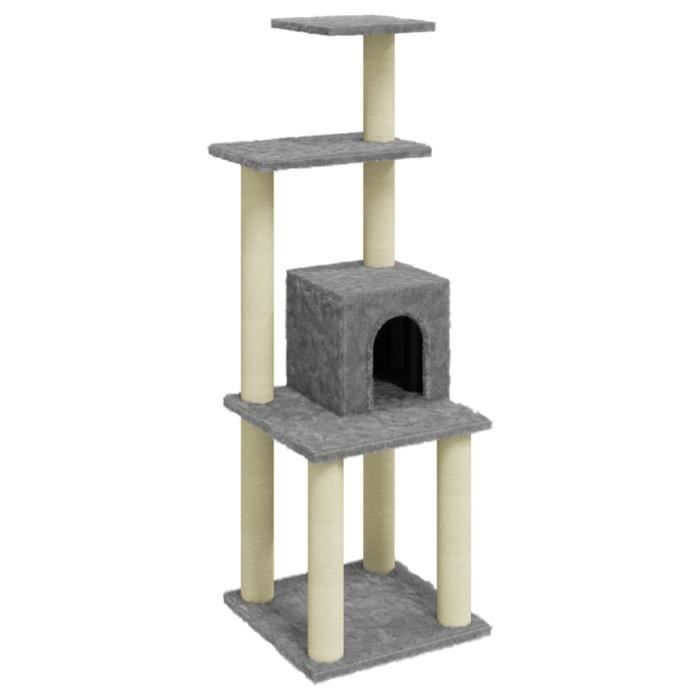VidaXL Arbre à chat avec griffoirs en sisal Gris clair 105 cm
