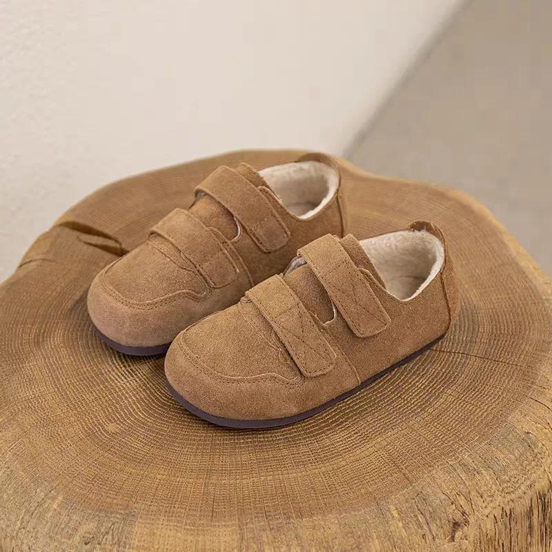 Children's Cotton Shoes 2024 Autumn and Winter Cashmere Girls Two Cotton and Cashmere Warm Furry Boys Wear Shoes
