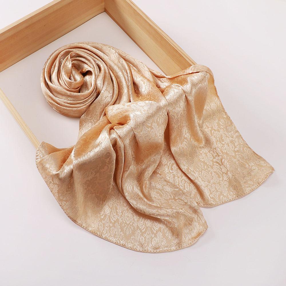 Malaysia's new imitation silky satin jacquard long scarf, women's shawl, headscarf MSL402