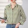 Navava Women Casual Stripe Long Sleeve Shirt Nb2508