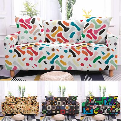 1 /2 /3 /4 Seater Elastic Sofa Cover For Living Room Dust -Proof Anti -Dirty Geometric Multicolor Sofa Protector Home Decor