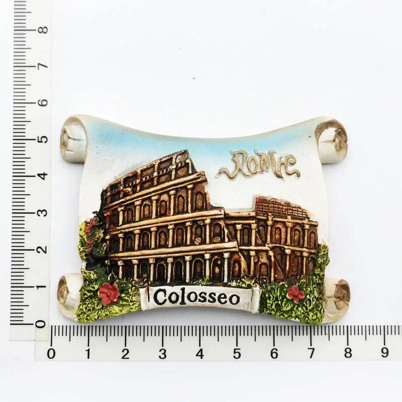 Kühlschrankmagnet mit Wahrzeichen von Rom, Italien, Touristen-Souvenirs, Kolosseum, Wishing Pool, magnetischer Kühlschrankaufkleber, Kunstharz-Kunsthandwerkssammlung