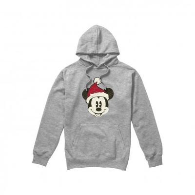 Mens Mickey Mouse Santa Face Hoodie