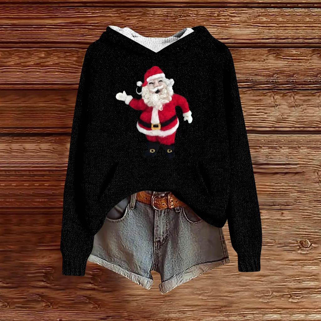 Dámské mikiny Pletený svetr Roztomilé tričko Podzimní pulovr Mikina s kapucí