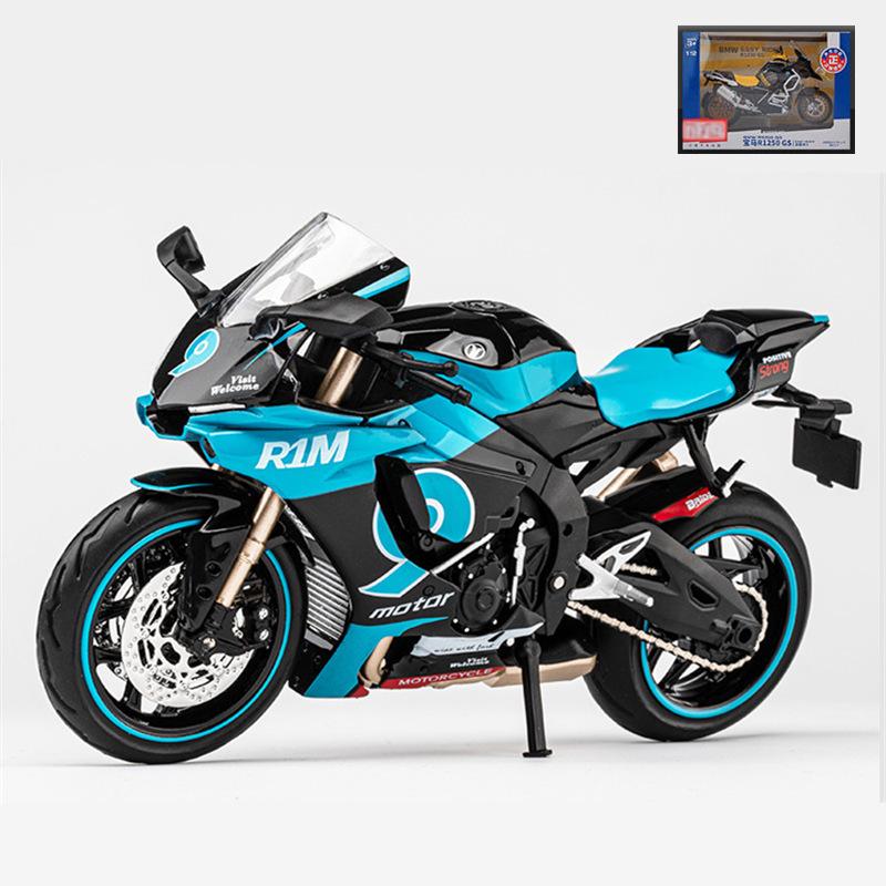 1:12 Yzf-R1M Alloy Racing Motorcycle Model Diecast Street Sports Motorcycle Model Simulation Sound And Light Childrens Toys Gift