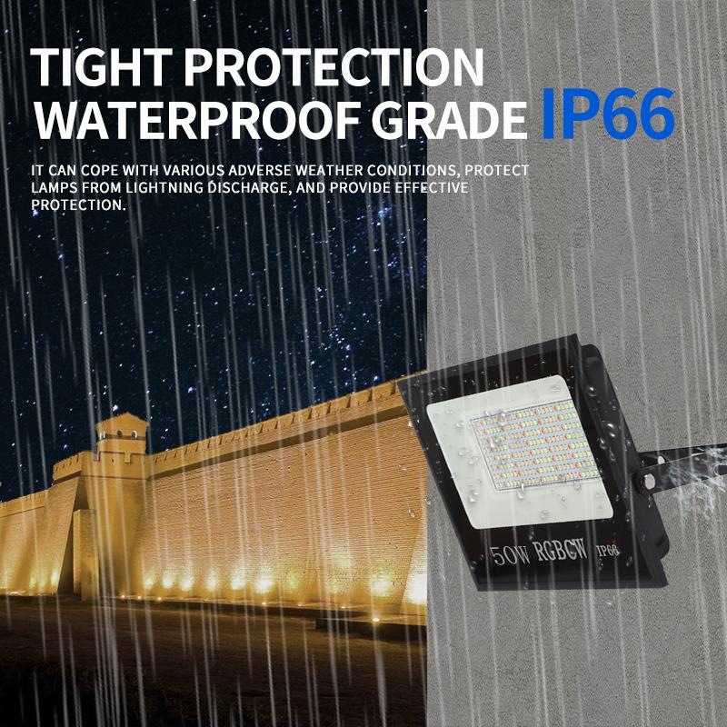50W Tuya APP Smart LED Light IP66 Waterproof Colorful RGB Lamp Outdoor Factory Warehouse Floodlight