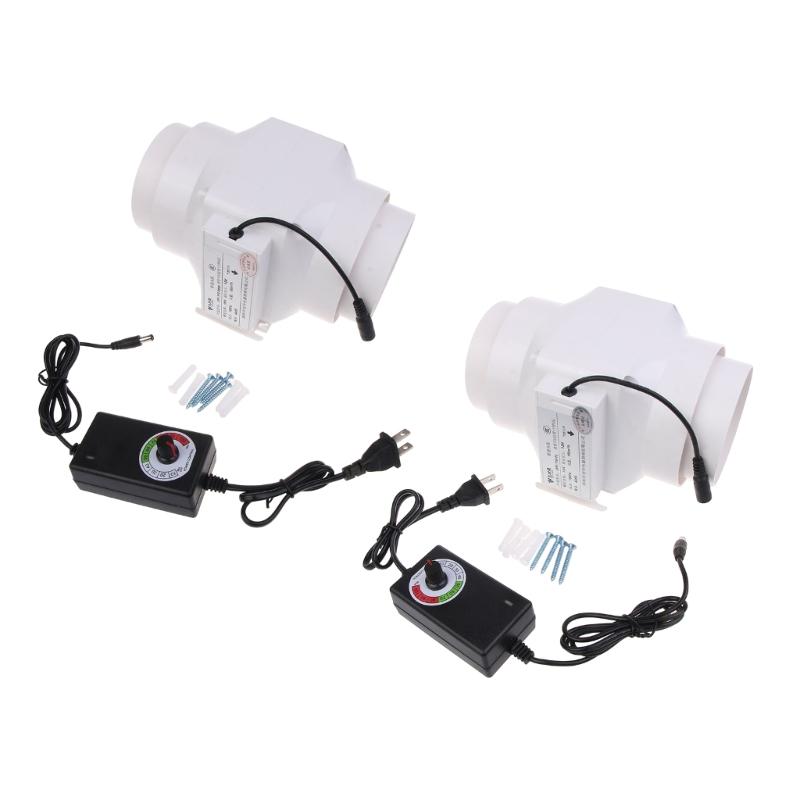 110mm Extractor Fan Low Noise Duct Hydroponic Air Blower Speed-regulating Exhaust Fan for Home Bathroom Ventilation
