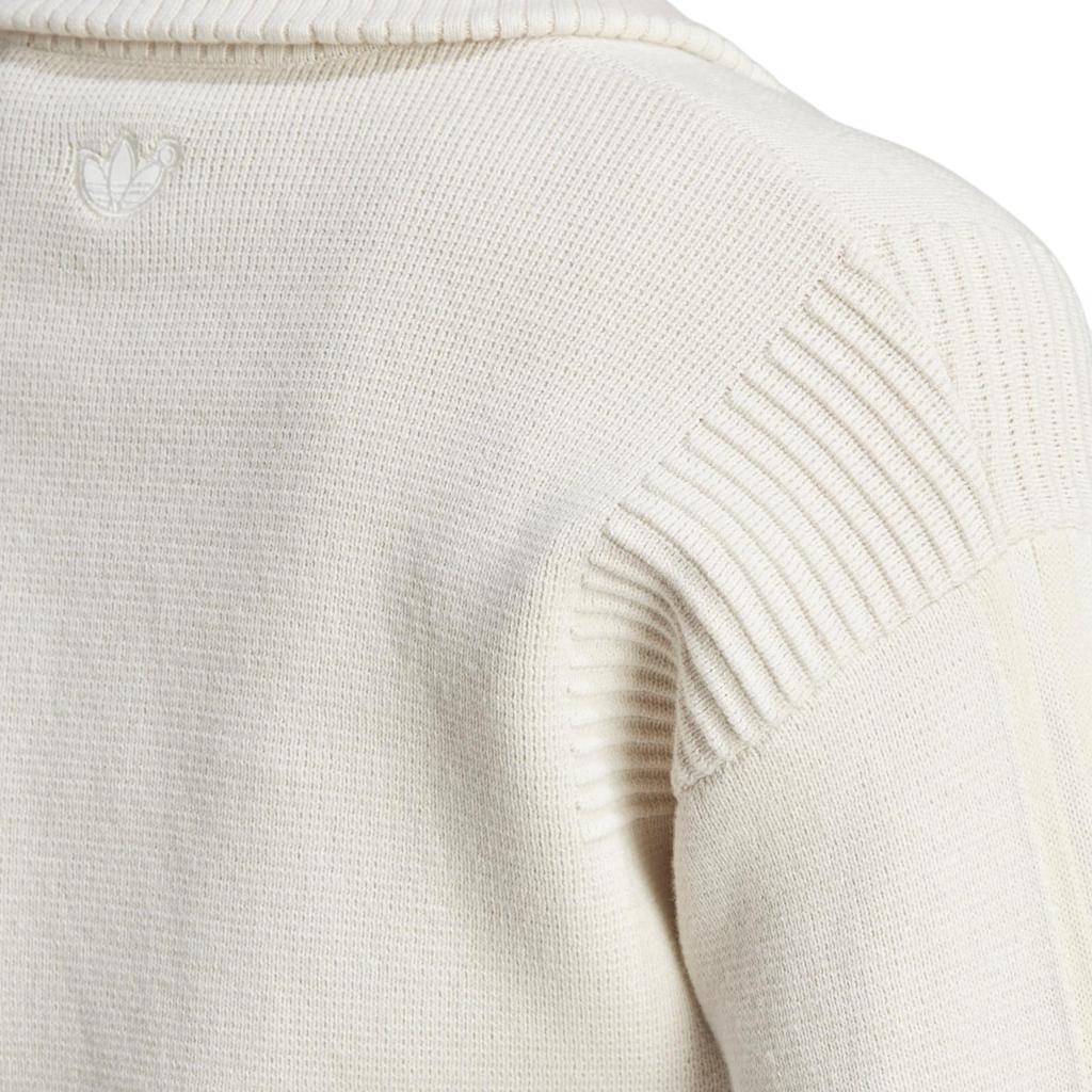 Adidas Originals Blue Version Knit Track Jacket Solid Logo Embroidery Half-Zip Short Jacket Women Jacket Pink White HM2050