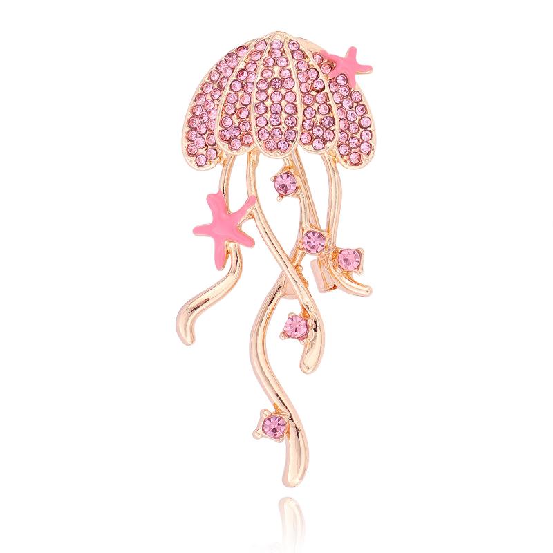 Jellyfish Brooches For Women Unisex Cute Sea Life Pins Office Birthday Party Friend Gifts Trendy Jewelry Accessories розовый