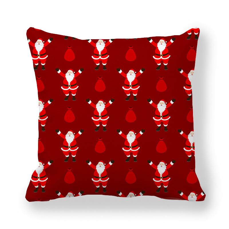 Creative And Unique Christmas Deer Digital Printing Short Plush Pillow Covers For Car Sofa Office Cushion Cover Home Goods