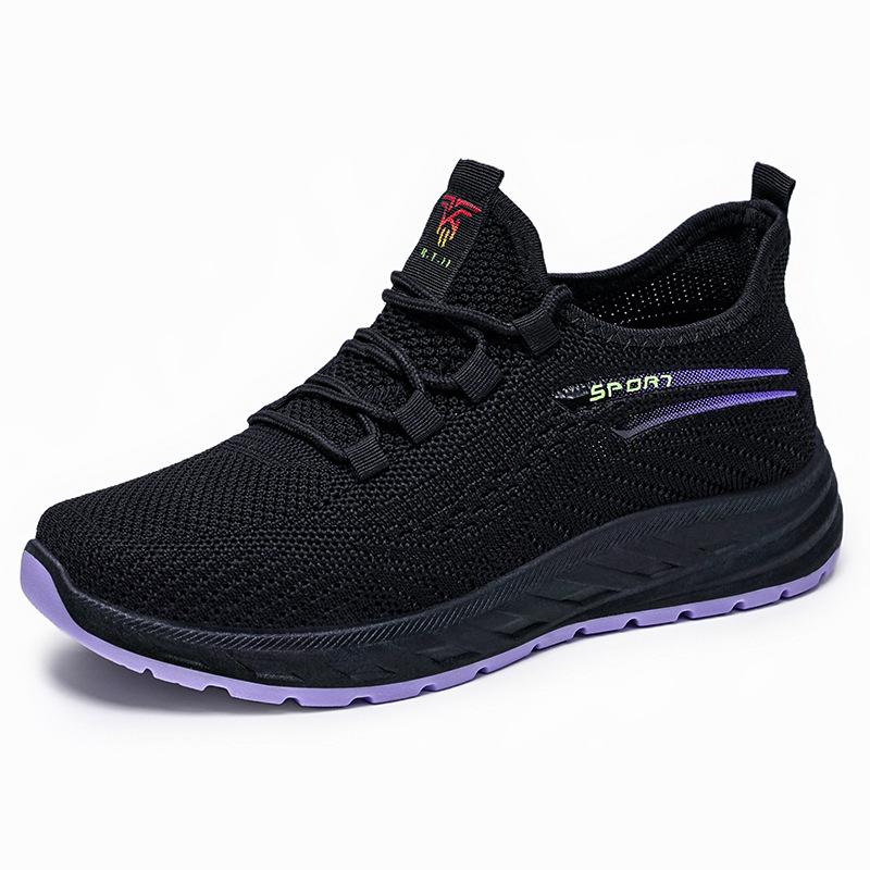 Shoes women's casual shoes foreign trade women's shoes versatile soft sole women's single shoes middle-aged and elderly mother shoes flying woven br