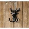 Vintage Deer Double Hook Wall Mount Coat Rack for Home Garden Courtyard Decoration