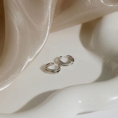 Double-layer Geometric Ear Clips Small and Cold Style Design Sense Personality Without Ear Piercing Earrings for Women