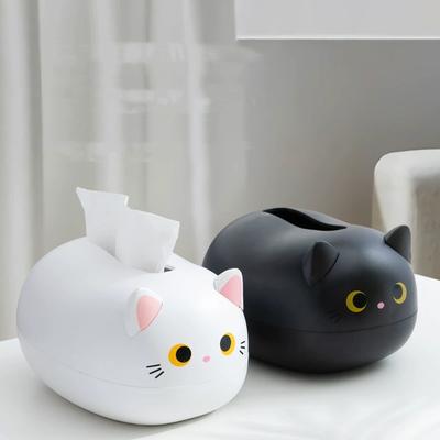 Multi Functional Cute Cartoon Cat Tissue Box Napkins Storage Box Kitchen Paper Container Desktop Toilet Paper Holder
