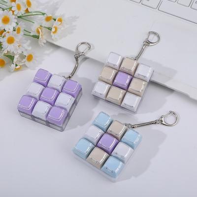 Juguete de 9 Teclas de Teclado para Fidget y Descompresión, Tecla de Botón DIY, Colgante Creativo para Bolso, Regalo para Adultos