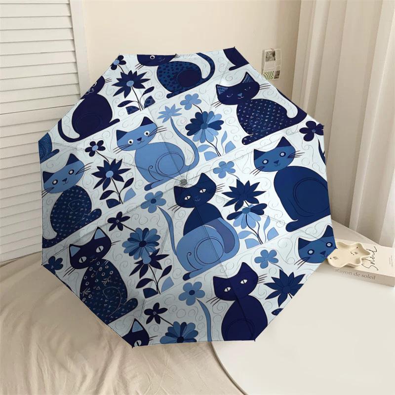 

1PC cat flower Umbrella-8-Rib Reinforced Portable Folding Travel Suitable for All Seasons Outdoor Daily Use -J0401