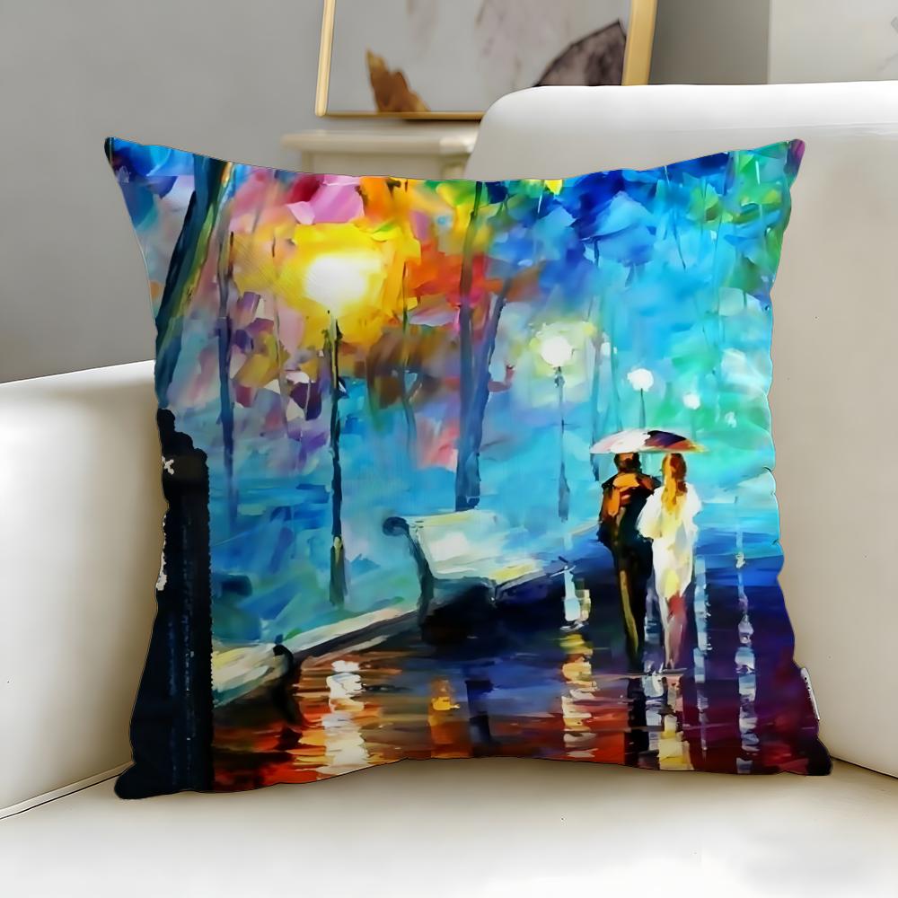 classic artist Leonid Afremov Cushion Cover Soft & Easy-Wash Pillow Case – Versatile for Couch, Bed, Travel and Office
