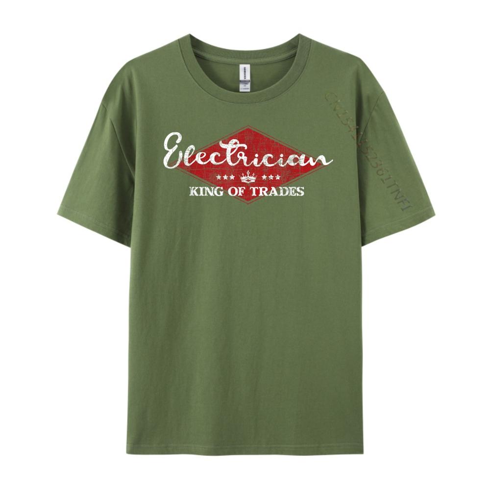 Electrician King Of Trades Lineman Electrical Work Wireman Clothing Mens TShirts Graphic Tshirts Leisure