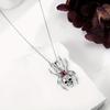 S925 Sterling Silvery Skull Spider Necklace Punk Skull Skeleton Pendant Necklaces Gothic Jewelry for Women