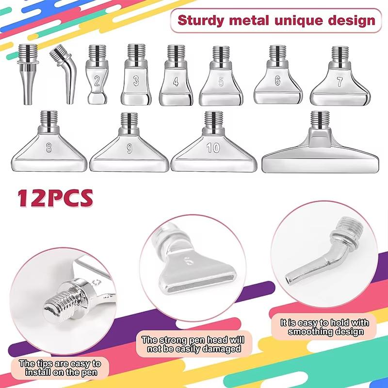 Resin Diamond Painting Pen Kit with 12 Interchangeable Metal Tips, 6 Wax Blocks, and Clear Storage Case for 5D Diamond Painting Art Crafts Supplies
