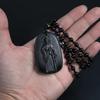 St. Jude Thaddeus 3D Relief Pendant Necklace Black Gold  Faux Jade Finish – Symbolizing the warding off of malevolent forces purification