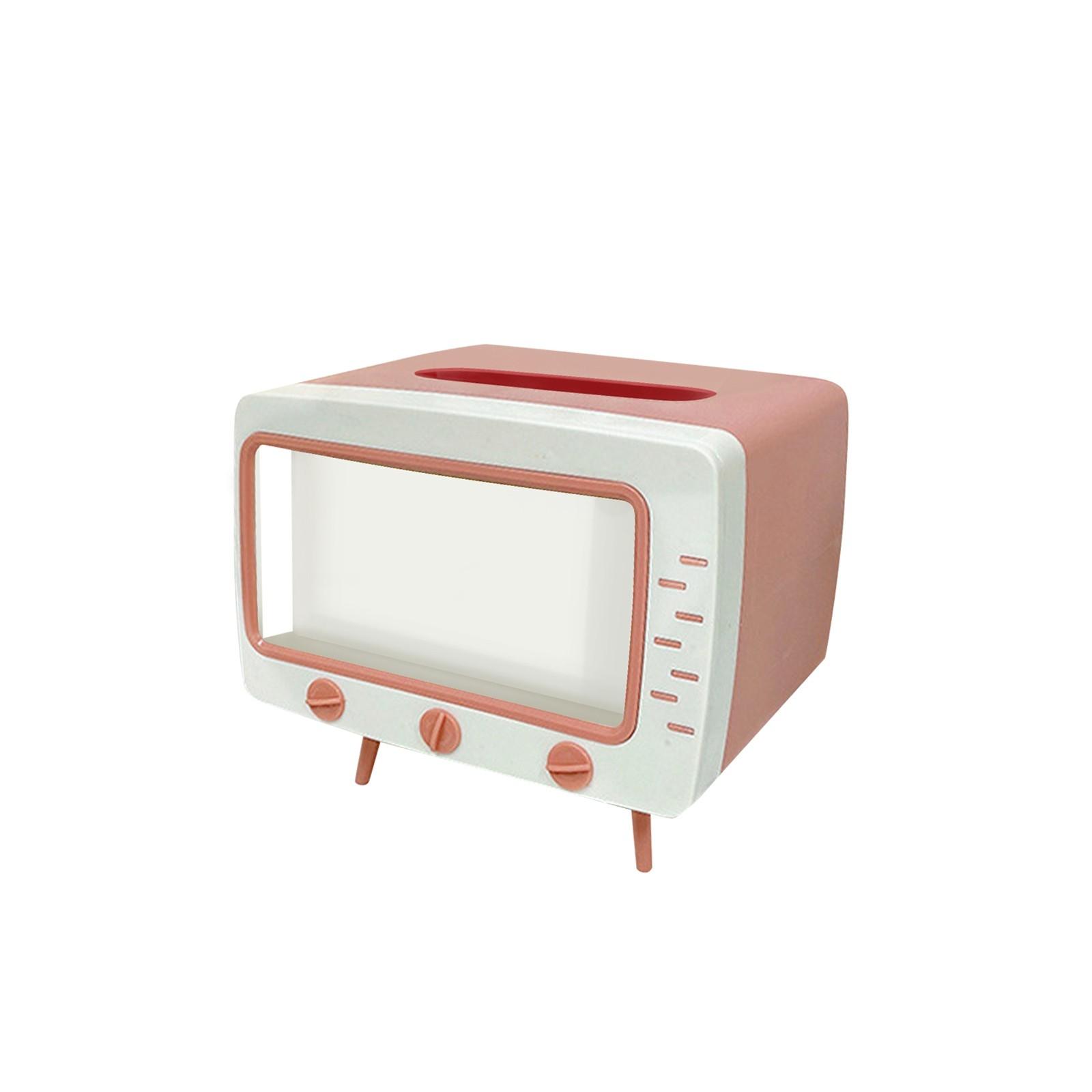 

Творческий DIY Tissue Box Многофункциональный держатель для телефона Многофункциональный ящик для ТВ-приставки Украшение One Size розовый