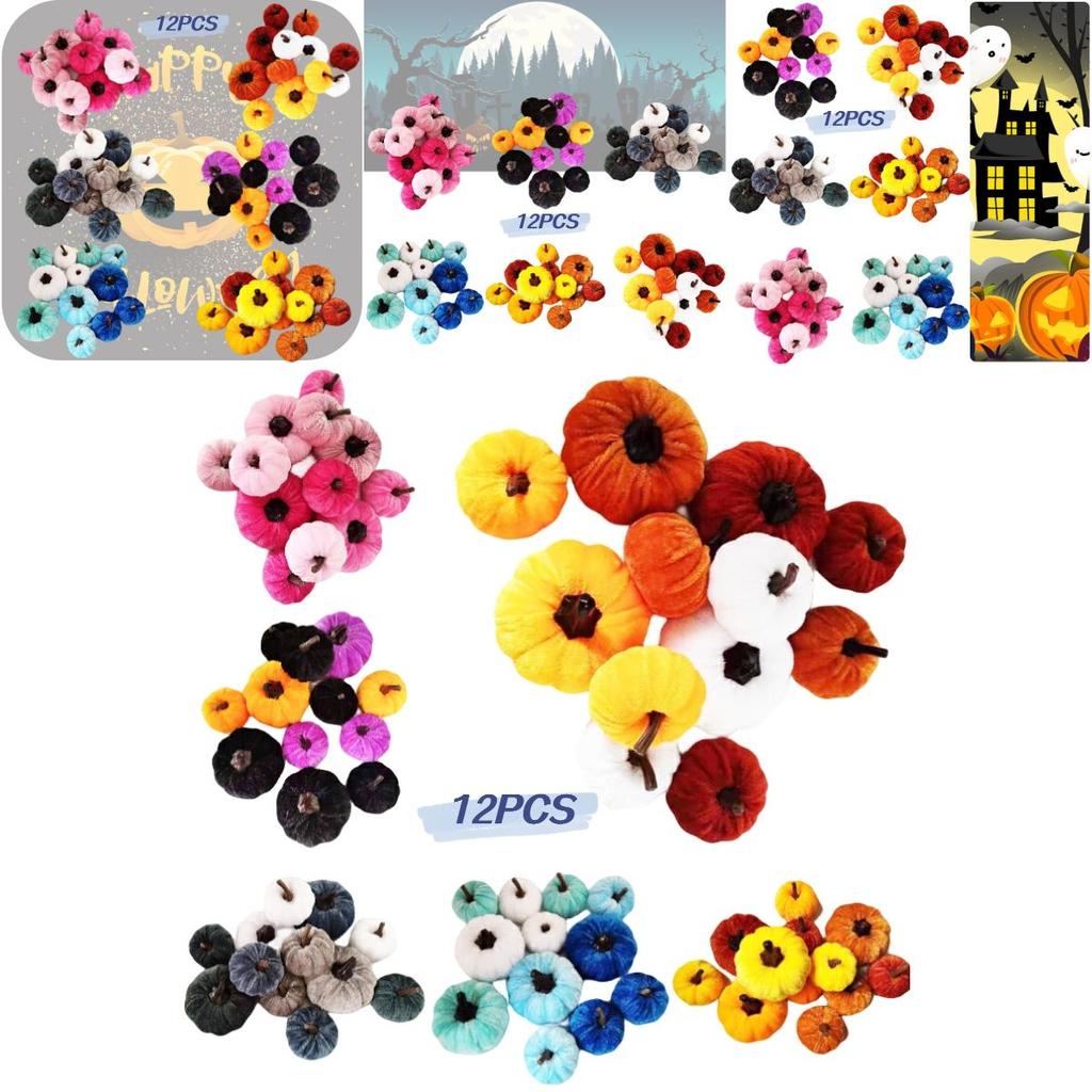 High-quality Cloth Pumpkin Thanksgiving Foam Fake Pumpkin Halloween Hot Selling Pumpkin Props White Orange Set Of 4 Large And 8 Small