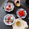 Elegante Retro Keramik Kuchen- und Obstschale auf hohem Fuß