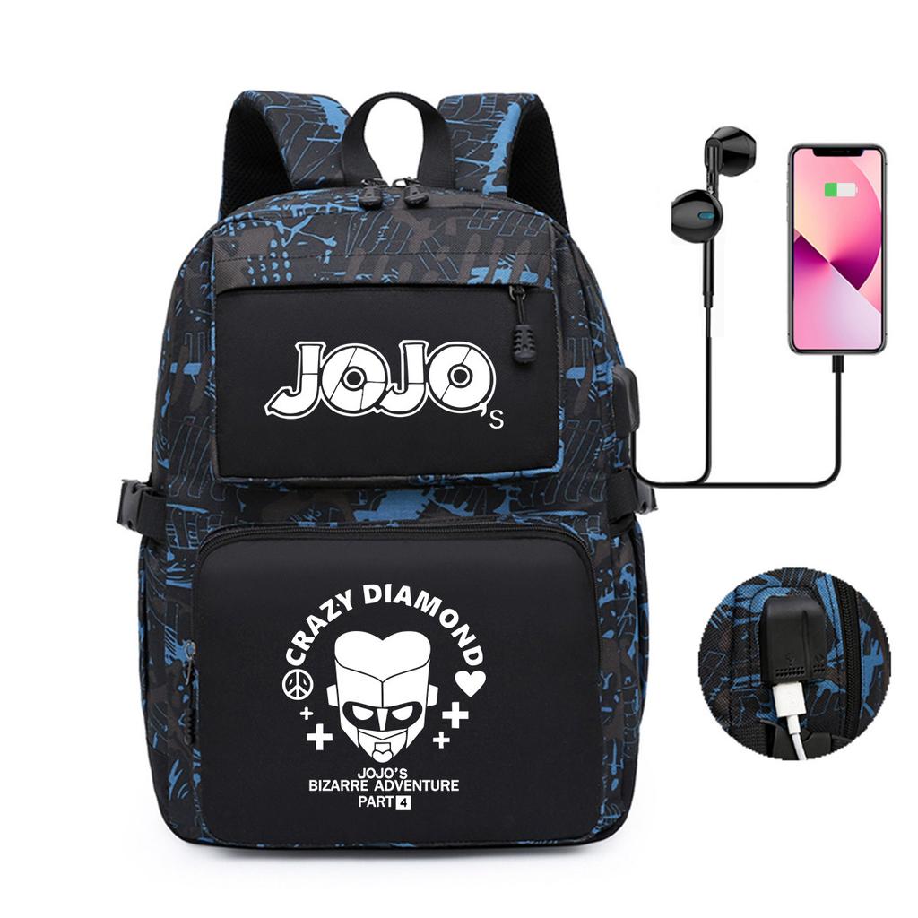 Peripheral Printed Backpack Youth Student School Bag Usb Computer Bag Backpack
