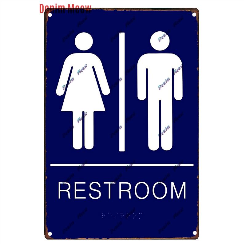 Funny Personalized Washroom, Metal Tin Signs, Vintage Toilet Sign, WC Lavatory Wall Art, Bathroom Decor, Restroom Plates, WY156