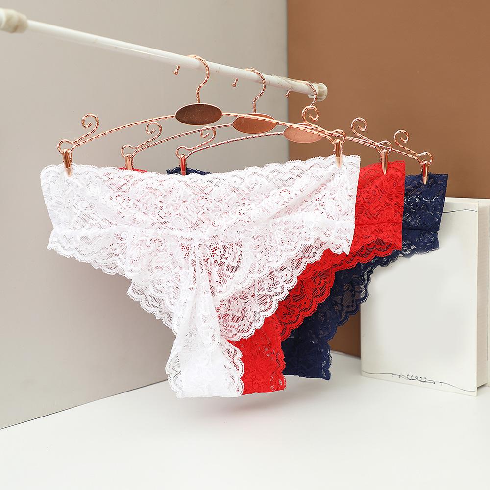 Transparenter französischer Spitzen-Tanga Damenhöschen Sexy G-String Damen nahtlose Unterwäsche 201