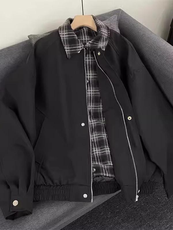 2025 Autumn Men's Retro Two-Piece Hong Kong Style Jacket Shirt - Versatile Design