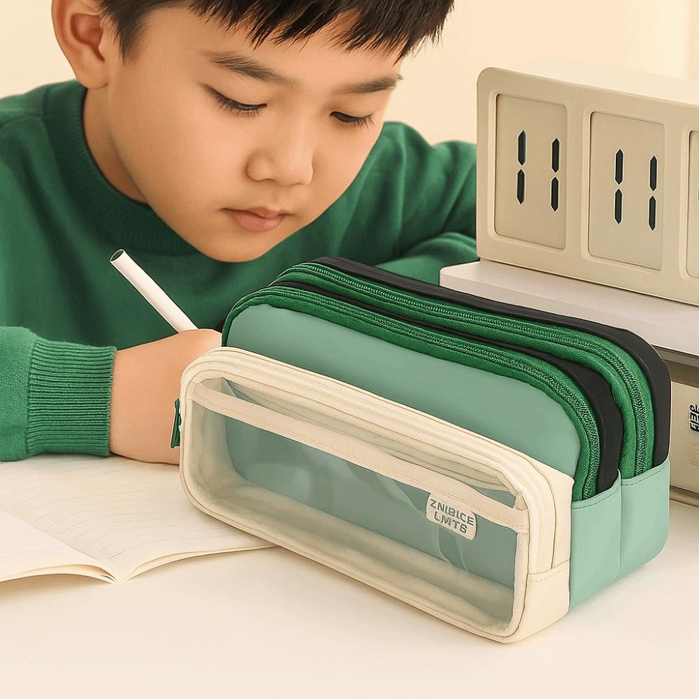 Multi-layer Stationery Storage Bag Large Capacity Pen Pencil Case Pencil Bag  Kids Gift