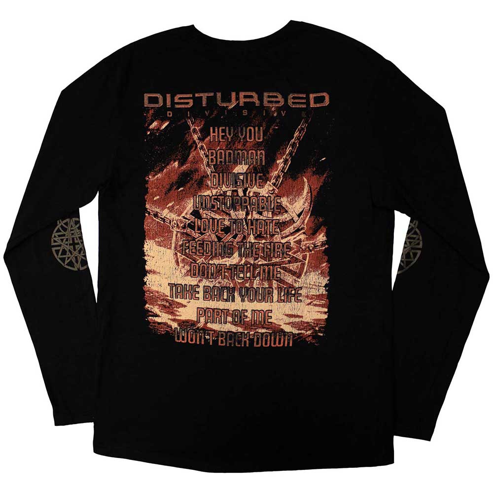 Disturbed Unisex Adult European Tour Â´23 Divisive Long-Sleeved T-Shirt