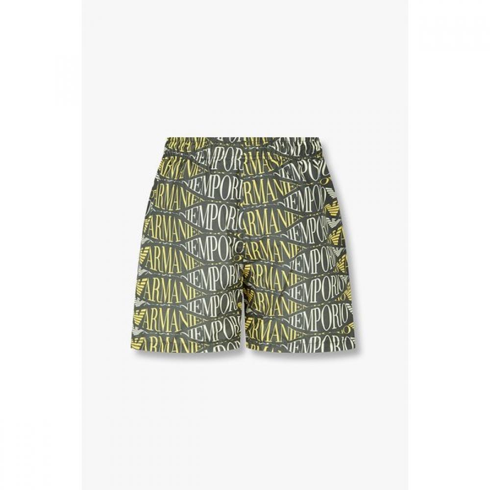 Emporio Armani Men S TOne On TOne Logo Pattern Swim ShortS 0816121165