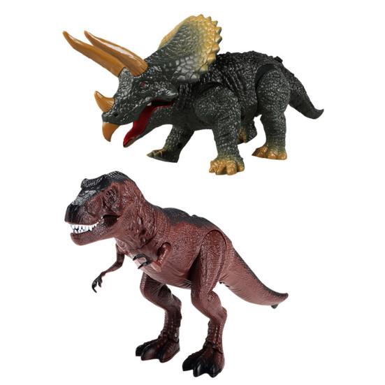 RC Dinosaur Toy Vivid Look Tyrannosaurus Rex Triceratop Model Simulated Walking Creative Early Education Smart Toy Infrared Remote Control Dinosaur