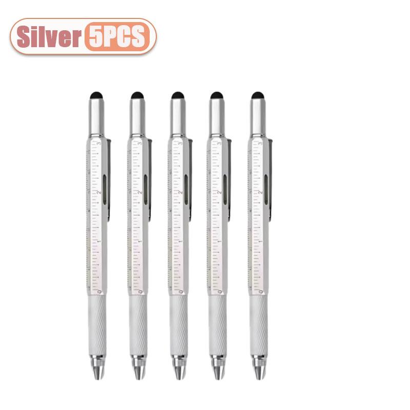 6 in 1 Multi Level Pen Stylus Multi Tool Pen with Touch Screen Caliper Level and Screwdriver Office Tool Creative Stationery