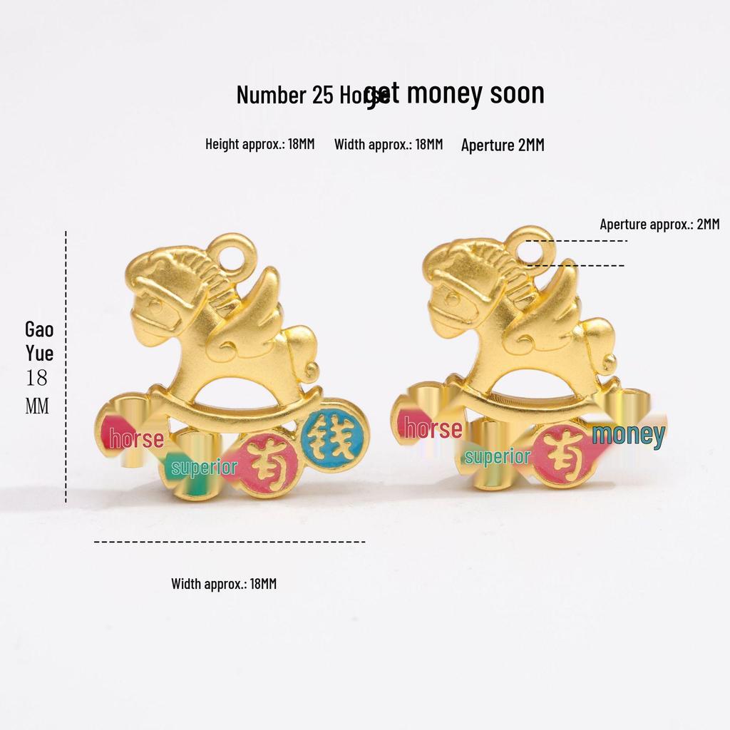 Year of the Horse High Color Retention Alloy Jewelry Accessories: Lucky Beaded Pendant Hand Rope Bracelet