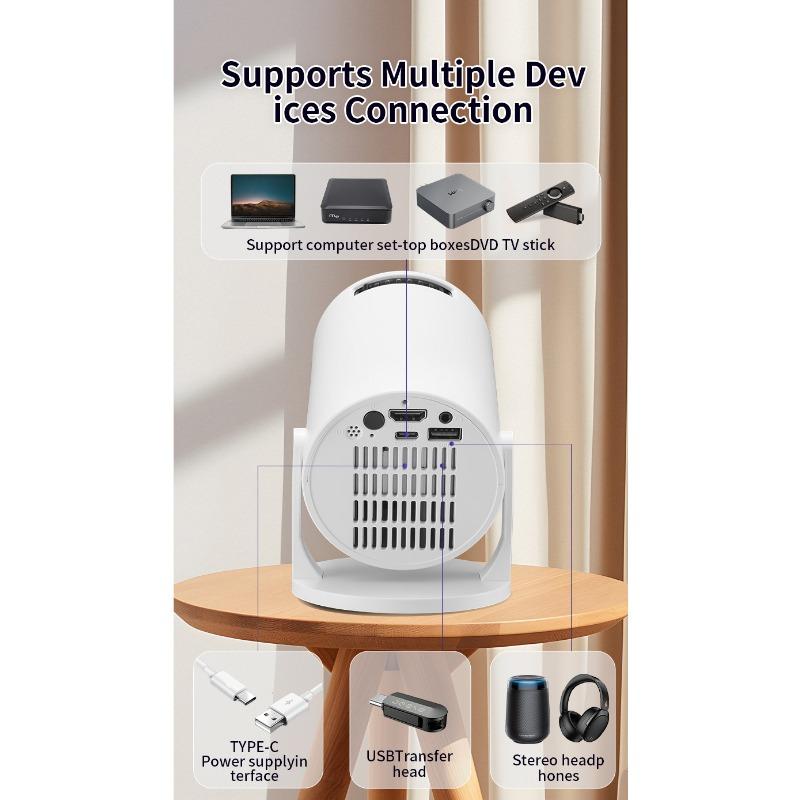 Household Small Portable Wired Wireless Mobile Phone Wall Projection Mini High Definition Pro Barrel Projector