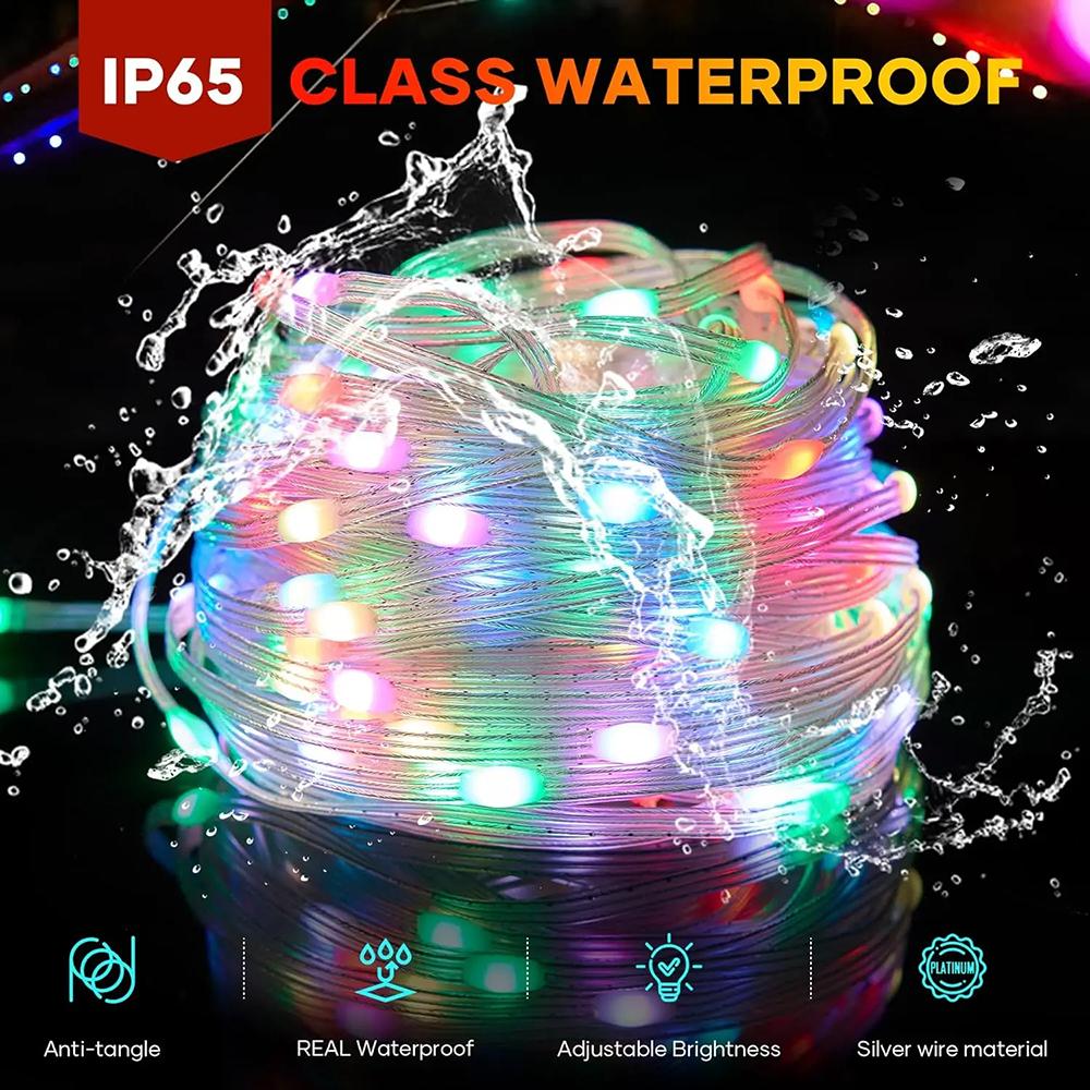 LED Christmas Decorative Atmosphere Light RGB IC Lntelligent Bluetooth Control Flower Wreath Colorful Home Party Decora