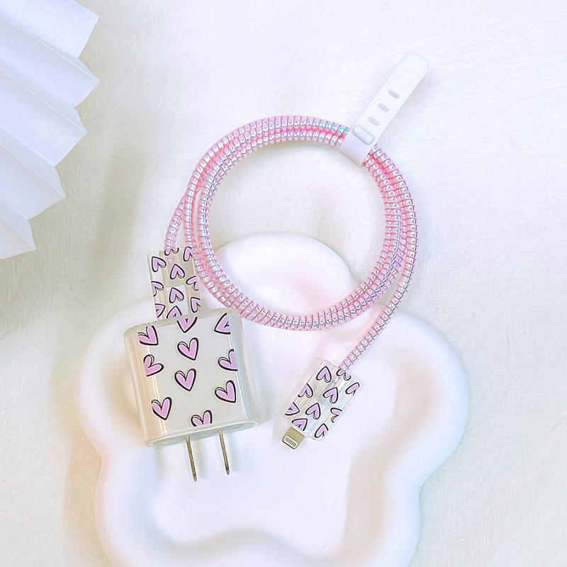 Data Cable Protector Winder Spiral Protective for Apple Iphone 18w 20w Charger Protector Silicone Case Shell Prevent Breakage